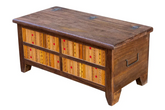 Indian Hand Reclaimed Liberty Solid Wooden Chest Blanket Box Storage Natural 97×48×45cm